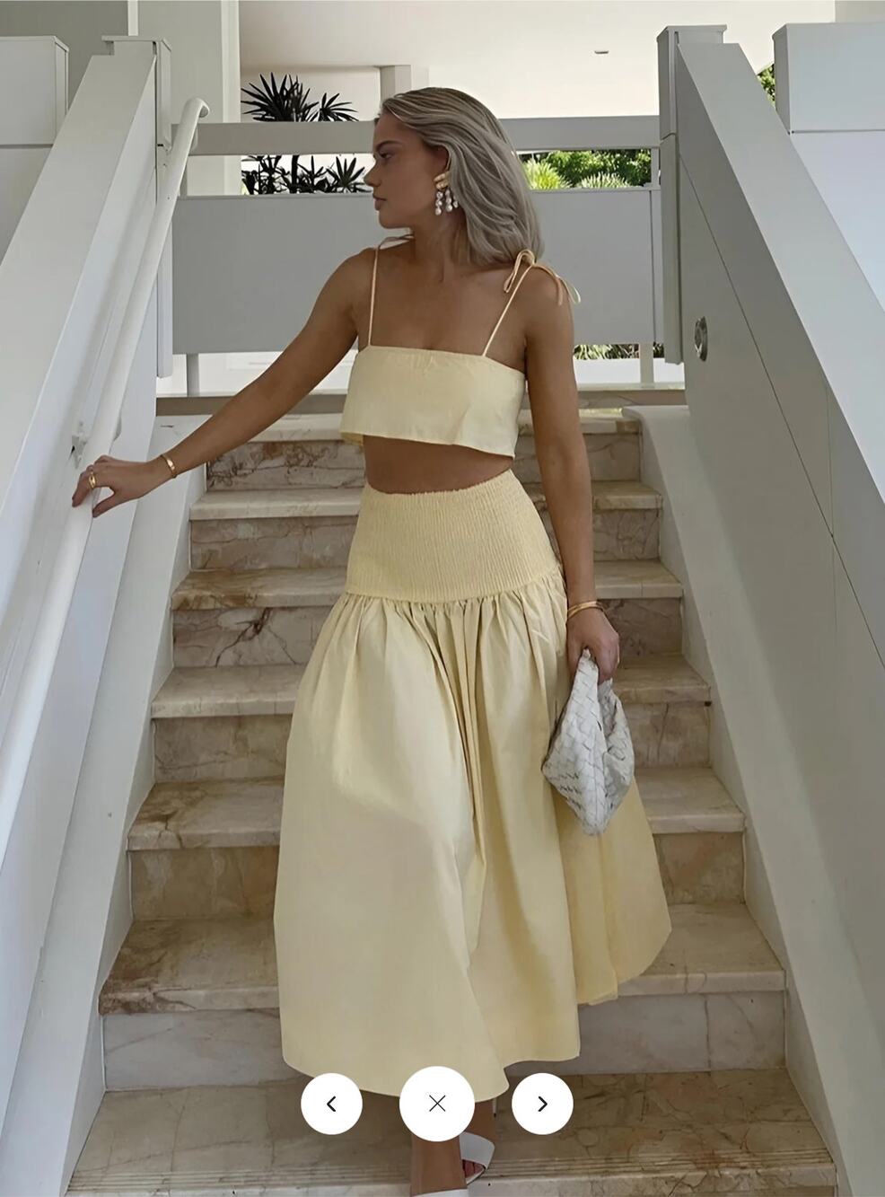 NWT Commense Shirred Waist Split Thigh Skirt Set Sz XL